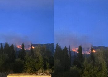 Vijon zjarri në Dhërmi, digjen sipërfaqe të tëra me bimësi