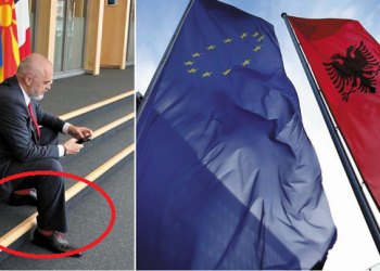 Me çorape të kuqe, Rama ulet në shkallët e KE pas hapjes së negociatave