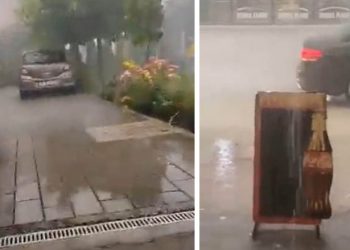 Prej ditësh nën të nxehtin afrikan, nisin reshjet e shiut në këtë qytet shqiptar (VIDEO)