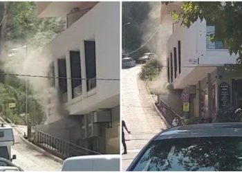 Merr flakë kati i parë i një pallati në Vlorë, dëgjohen shpërthime