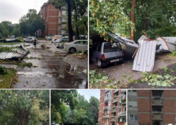 “Çmendet” moti në Maqedoninë e Veriut, stuhia shkatërron banesa e rrëzon pemë në Shkup