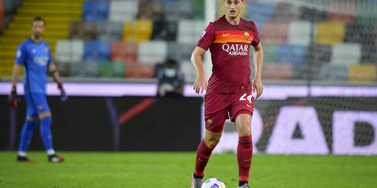 Foto Fabio Rossi/AS Roma/LaPresse
03/10/2020 Udine (Italia)
Sport Calcio
Udinese-Roma
Campionato Italiano Serie A TIM 2020/2021 - Dacia Arena
Nella foto: Marash Kumbulla
Photo Fabio Rossi/AS Roma/LaPresse
03/10/2020 Udine (Italy)
Sport Soccer
Udinese-Roma
Italian Football Championship League Serie A Tim 2020/2021 -  Dacia Arena
In the pic:Marash Kumbulla