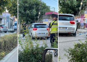 Makina përplas motorin në Vlorë, përfundon në spital një person
