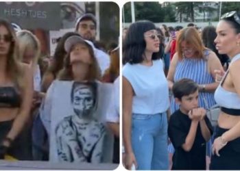 Protesta për përdhunimin e 11-vjeçares, Bora dhe Beatrixa bëhen bashkë (Foto)