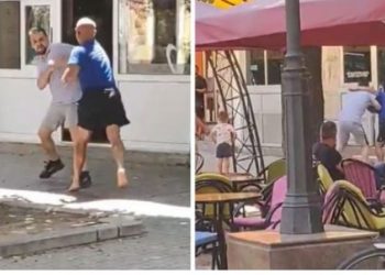 VIDEO/ Po diskutonin për situatën në Kosovë, dy politikanë rrihen me grushte