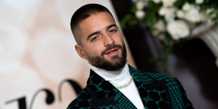 Colombian singer Maluma arrives for a special screening of "Marry Me" at the Directors Guild of America (DGA) in Los Angeles, February 8, 2022. (Photo by VALERIE MACON / AFP) (Photo by VALERIE MACON/AFP via Getty Images)