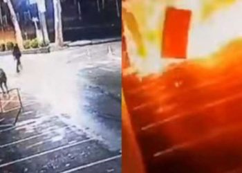 VIDEO/ 4 persona shpërthejnë bankomatin, më pas e vjedhin