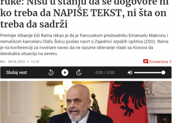 Rama “merr” në dorë draftin e Bashkimit të Komunave Serbe –