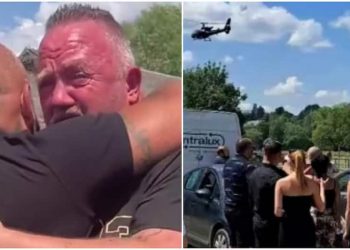Falsifikoi vdekjen, 45-vjeçari shfaqet në funeralin e tij me helikopter –
