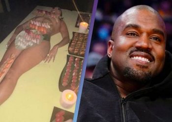 VIDEO+FOTO/ Kaney West feston 46-vjetorin, sushi shërbehet mbi trupin e vajzave nudo –