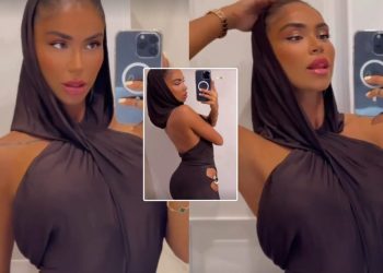 Arta Nitaj “ngre temperaturat” me lëvizjet e saj provokuese para pasqyrës –