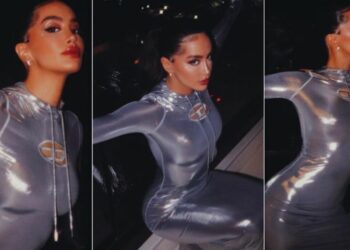 Dafina Zeqiri mahnit në fustanin e ngushtë shkëlqyes –