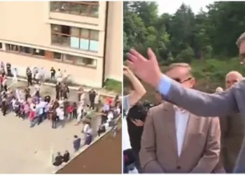 VIDEO/ Momenti i sikletshëm për Vuçiç, përshëndet njerëzit por… –