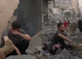 I përlotur qëndron në rrënojat e shtëpisë, pamjet e trishta (VIDEO) –