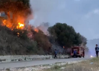 Zjarr pranë Spitalit Rajonal të Vlorës, dyshohet i qëllimshëm –