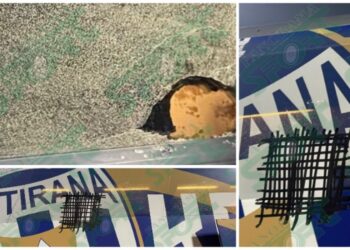 Sulmohet me gurë autobusi i futbollistëve të Tiranës në Korçë –