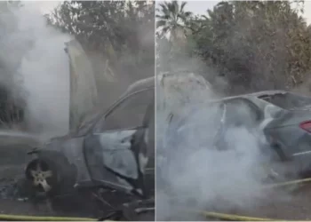 Përfshihet nga flakët një makinë në Unazën e Re në Tiranë –