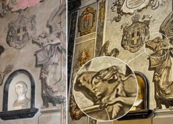 Plas debati në Itali, Meloni shfaqet si “engjëll” në afreskun brenda bazilikës së vjetër të Romës! –