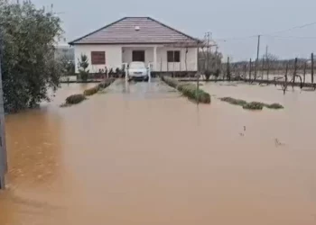 Reshjet e shiut bllokojnë rrugët në Malësi të Madhe, uji mbulon oborret e shtëpive –