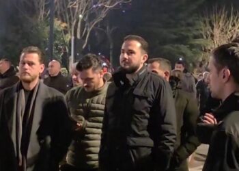 Salianji i bashkohet protestës së PD, i distancuar nga Berisha dhe i rrethuar nga një grup të rinjsh –