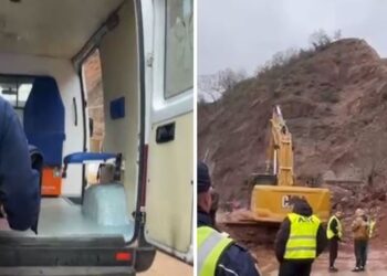 Rruga Librazhd–Qafë Thanë e bllokuar nga shembja, pacientja kalon lumin me barrelë –