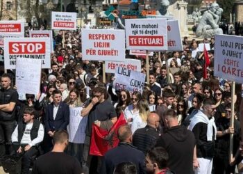 Protestë për gjuhën shqipe në Maqedoninë e Veriut, studentët mbushin sheshin kryesor –