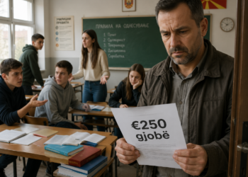Maqedoni e Veriut, vendoset 250 Euro gjobë për prindërit e fëmijëve që dhunojnë në shkolla –