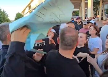 “Jep dorëheqjen”, tensione pas takimit të Ramës, gardisti i gris pankartën një vajze –